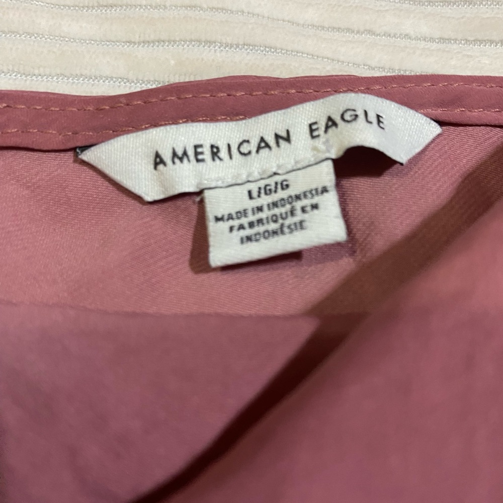 American Eagle Rose Pink Baby Doll Tank Top, Buttons On Back - Picture 2 of 3